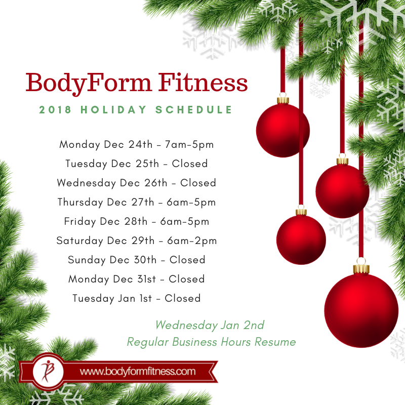 la fitness holiday schedule